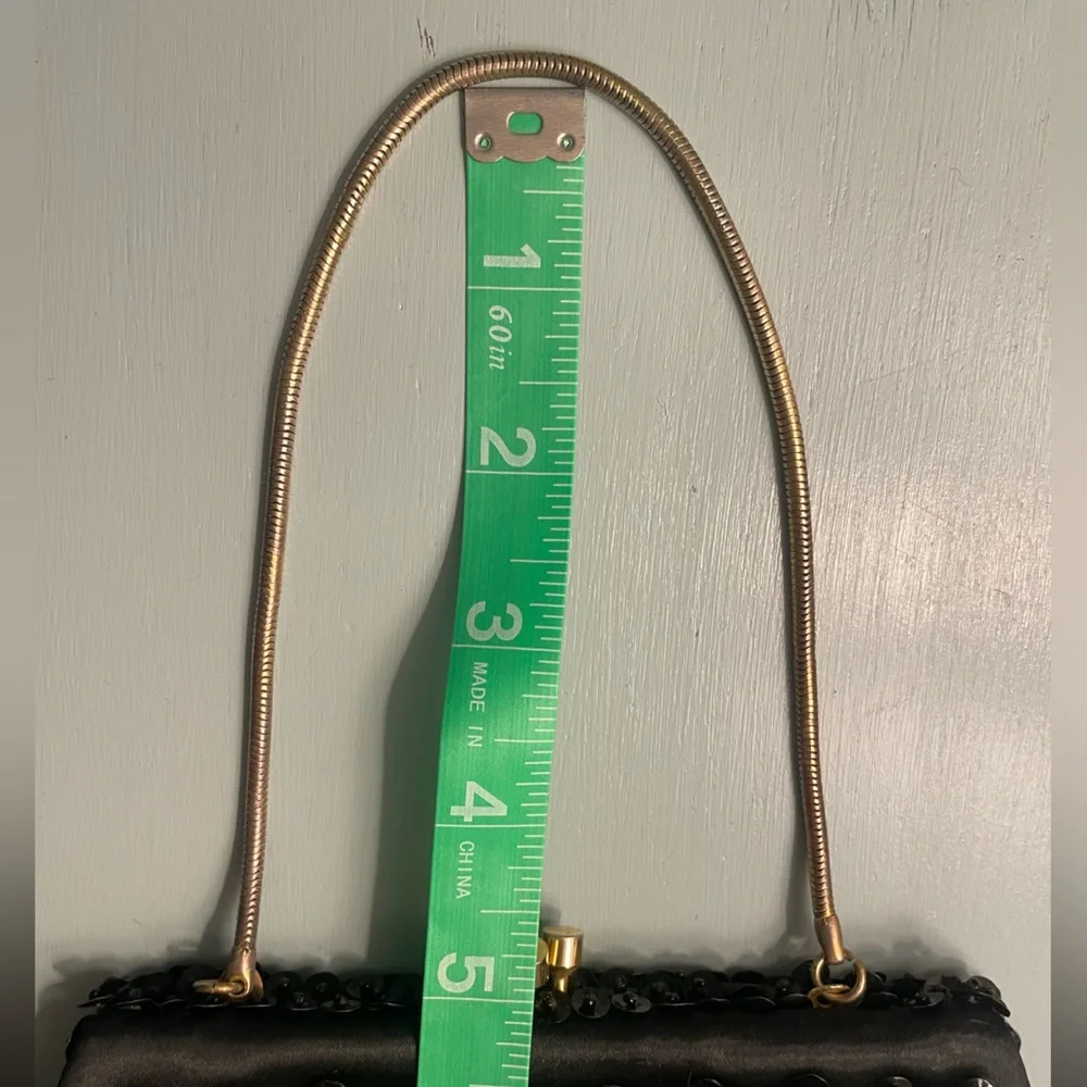 Vintage 50’s Grande Maison Blanche handmade evening clutch beading black gold